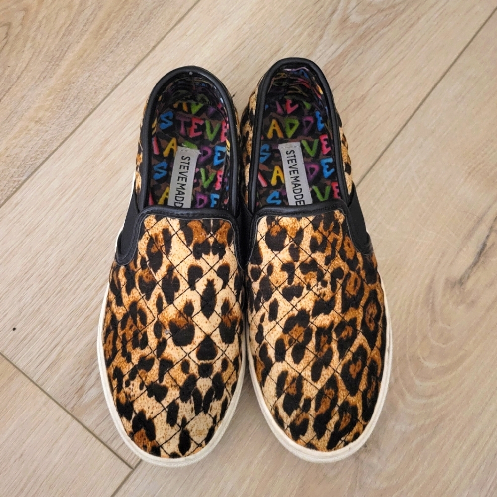 Steve Madden Leopard Print Slip-On Sneakers